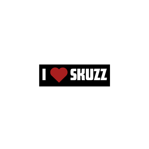 I Love Skuzz sticker black